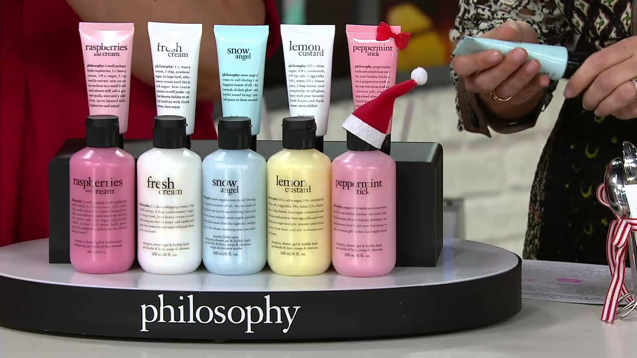 philosophy 10 pc happy holidays shower gel & hand cream set on QVC