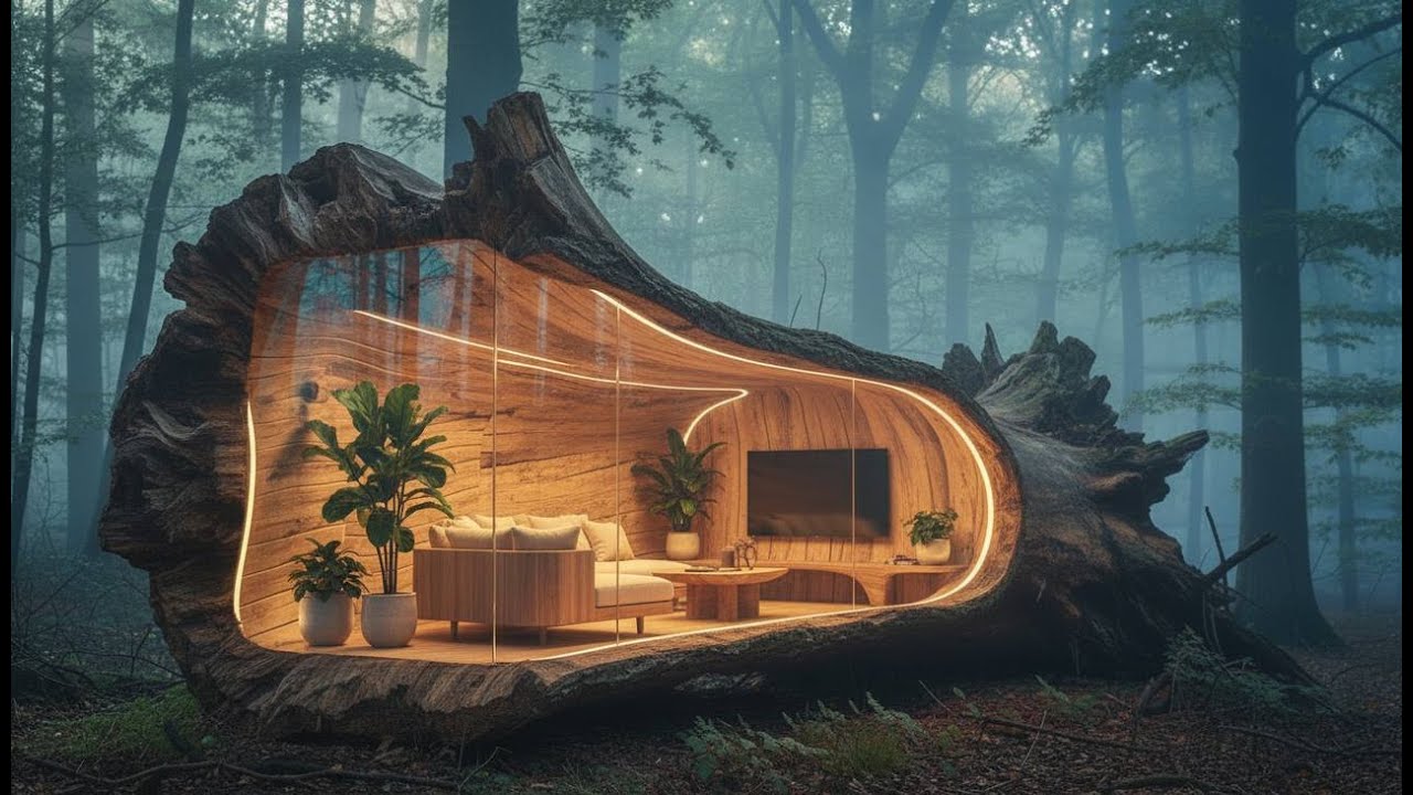 He Carved a Luxury Home Inside a Fallen Oak Tree — This Is Unreal
