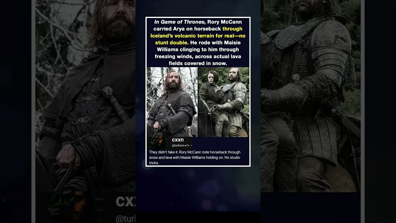 In Game Of Thrones Rory Mccann Carried Arya On Horseback Through Iceland Volcanic 
