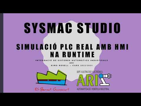 SYSMAC STUDIO. OMRON. Simulació amb PLC real i HMI NA runtime