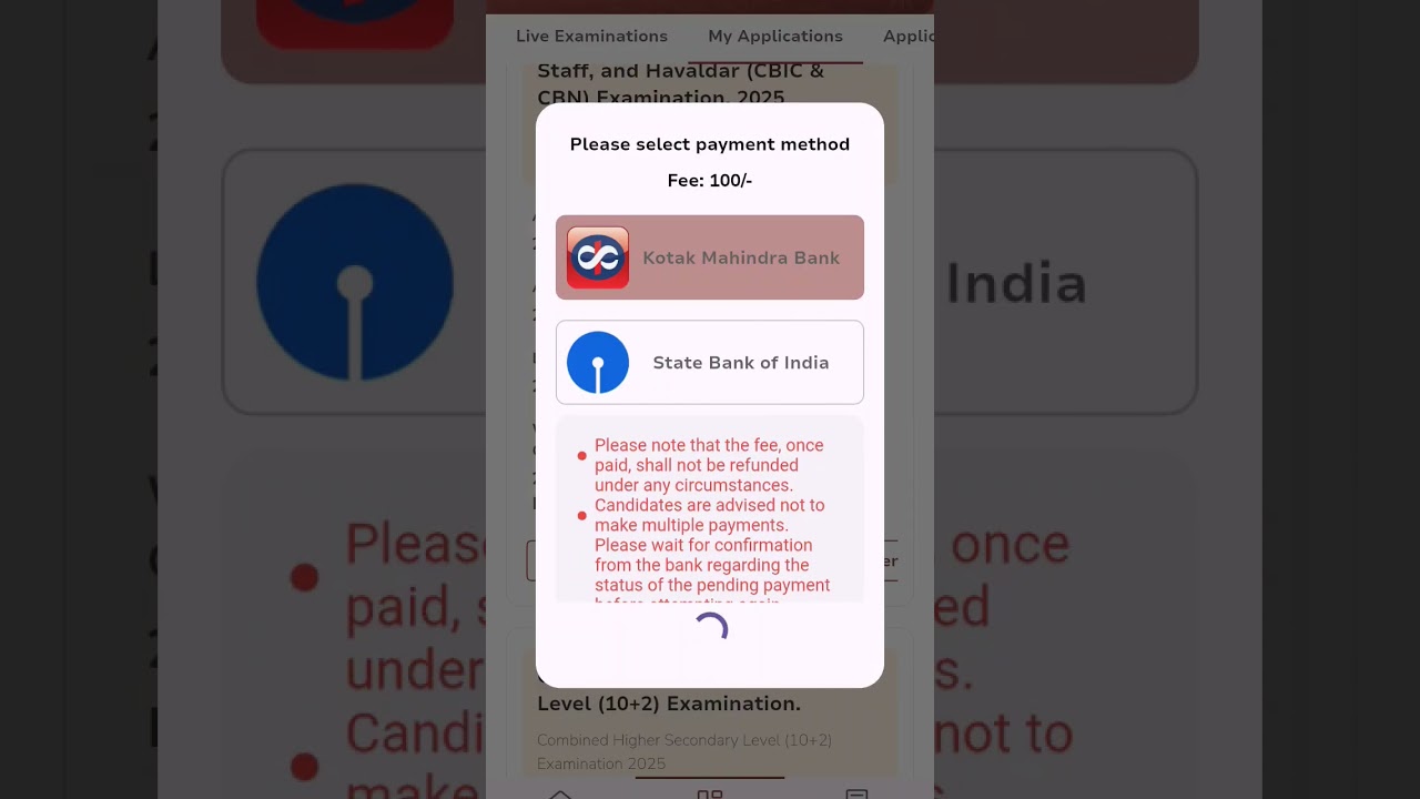 SSC MTS 2025 Form Payment Problem || Error 