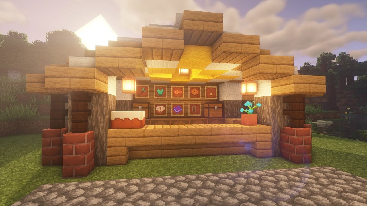 Market Stall in Village Minecraft - YouTube