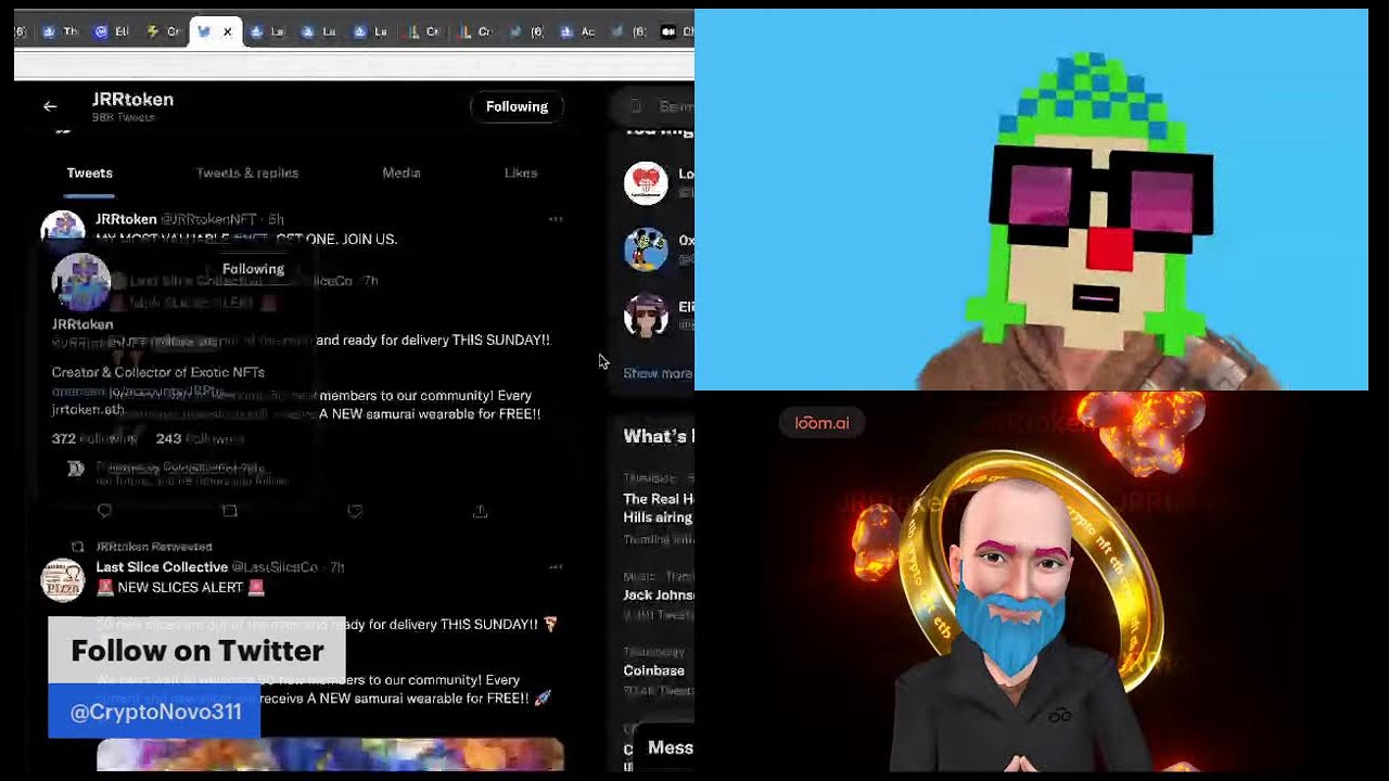 JRR Token w/ NFT CryptoNovo.io bitlectro DreamLoops Dreamers Diaper Dogs Adam Bombs Last Slice Co