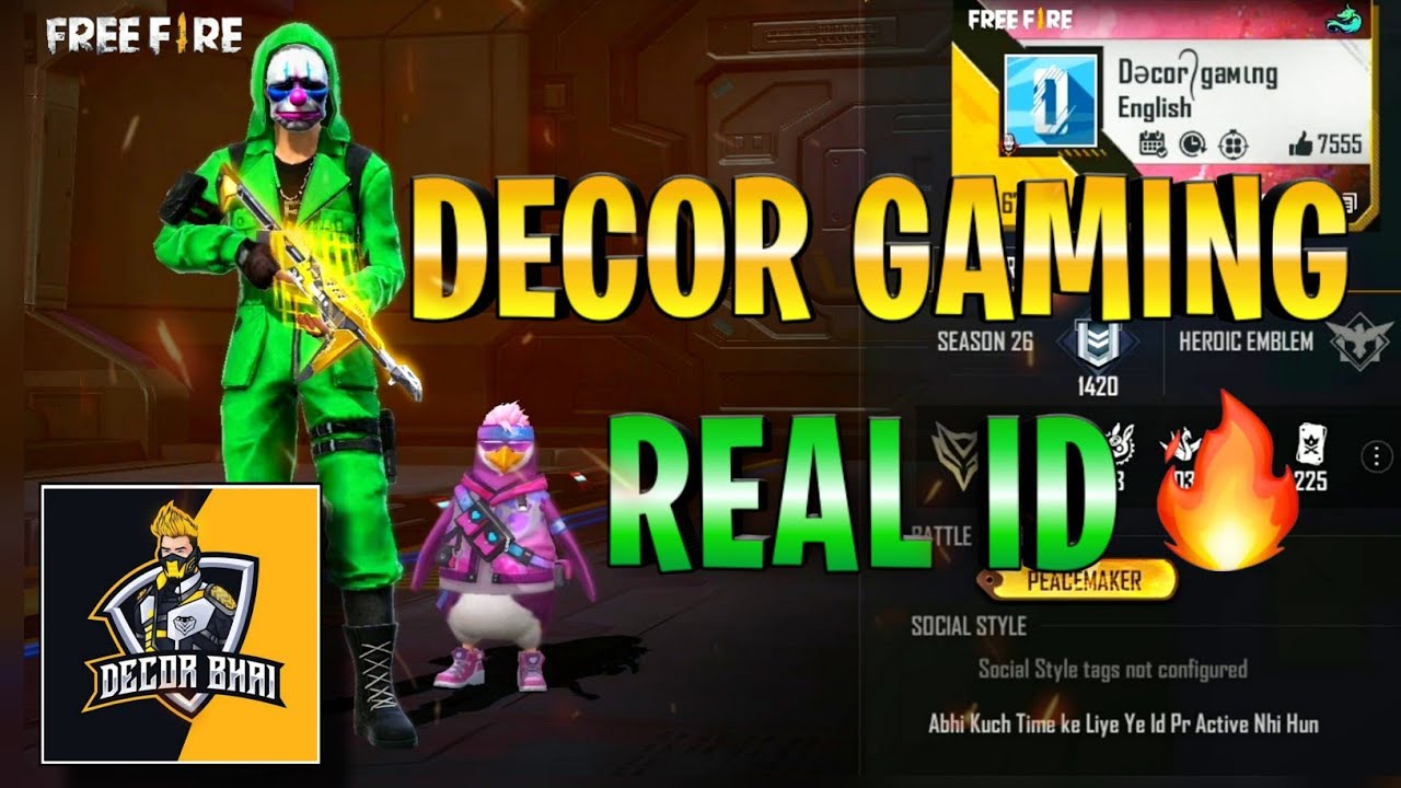 Decor Gaming Uid Decor Bhai ki id Decor Bhai uid number 🔥 Decor