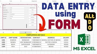 Full Data Entry Using Form in MS Excel l How to do Data Entry in Excel | Computer Tech Academy News
