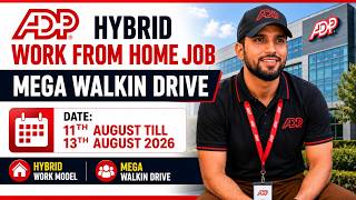 ADP Hybrid Work From Home Jobs Mega Walkin Drive 5 Days Working Model
