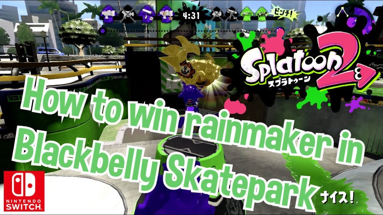 Nintendo Splatoon 2 How to win rainmaker in Blackbelly Skatepark Switch