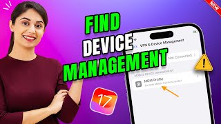 How To Find Profiles and Device Management on iPhone iOS 17 |  MDM Profile on iPhone