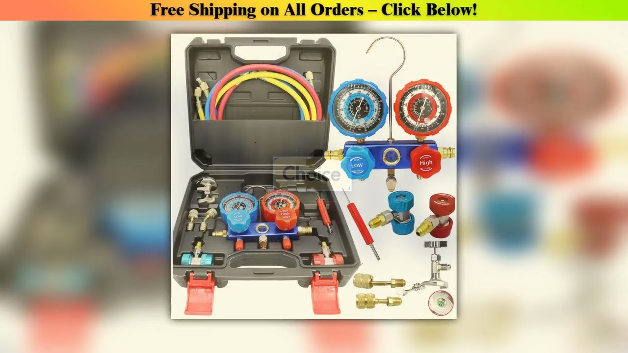 NEW Car Air Conditioning Pressure Manifold Gauge Hose Kit R22 R-410A R-134a R-404A