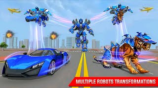 Police Tiger Robot Transform Games - Robot Car Transportation Game - Android Gameplay screenshot 5