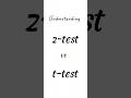 Z Test Versus T Test Statistics Statisticsandprobability Hypothesis Education Hypothesistesting
