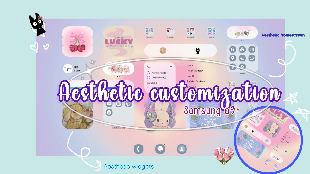 How to make your tablet aesthetic ✨💗| samsung a9+🌷✨| aesthetic customization 🐻🌟| android