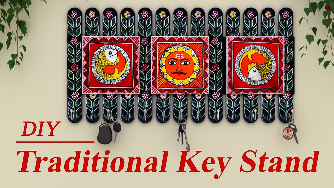 Traditional Key Stand - DIY- Rangoli CraftShaala