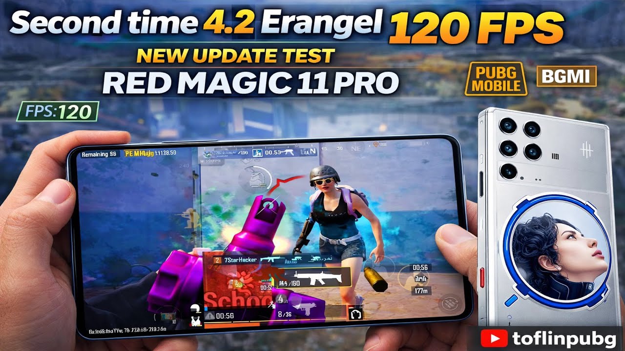Second time 4.2 Erangle 120 FPS New Update Test Red Magic 11 Pro Pubg Mobile BGMI @toflinpubg