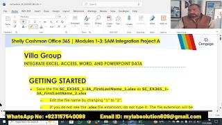 Shelly Cashman Office 365 Modules 1-3 SAM Integration Project A | Villa Group