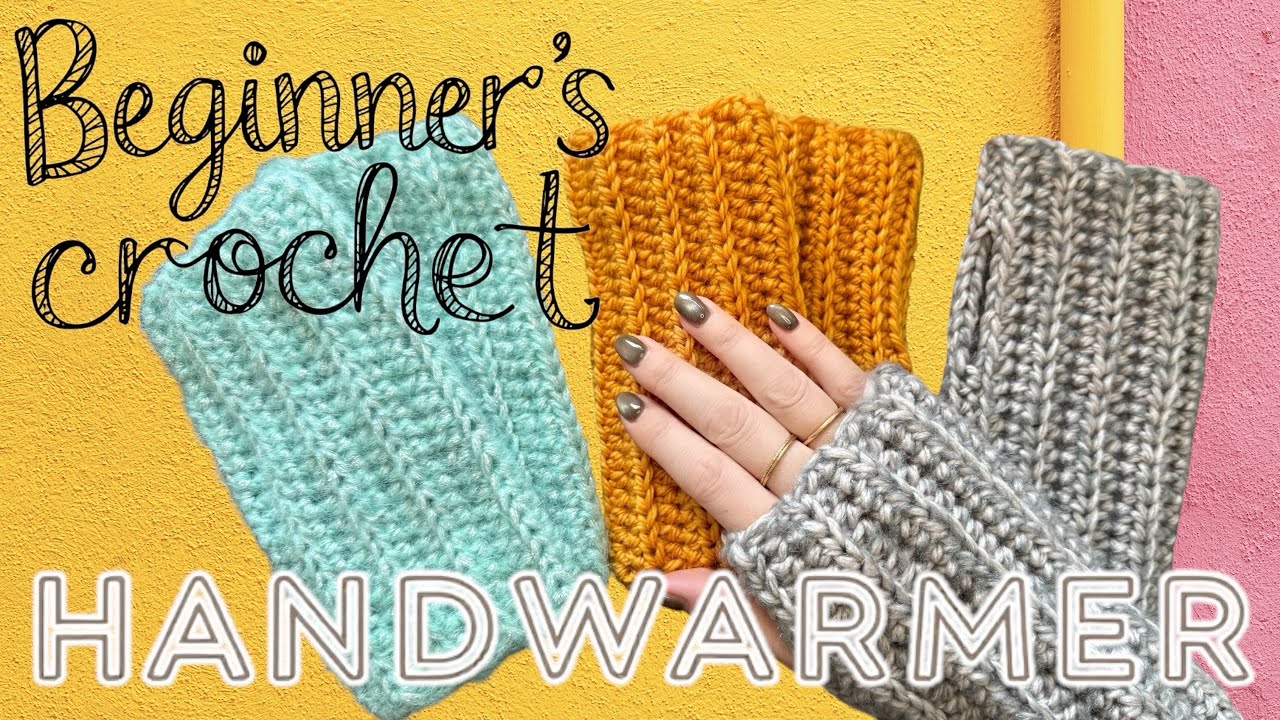 【かぎ針編み】真っ直ぐ編みで超簡単すぐ編める❣️ハンドウォーマー🫶