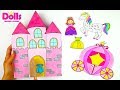 👸🎀👗💍💎PRINCESS CASTLE DOLLHOUSE FOR PAPER DOLLS QUIET BOOK FOR GIRLS