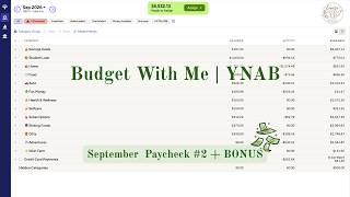 YNAB Budget With Me | September 2026 - Paycheck #1 + BONUS
