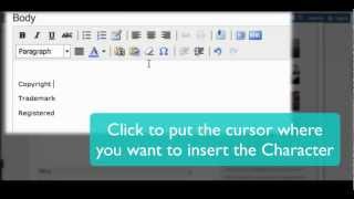 How to Insert Special Characters with the WYSIWYG