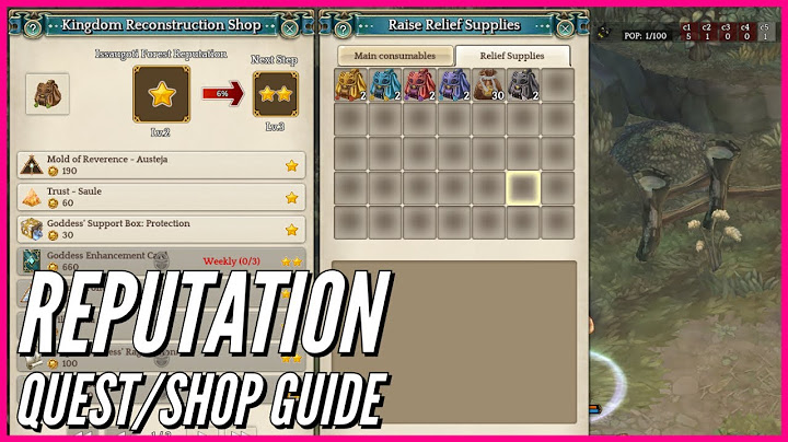 Tree of Savior - Reputation Quest/Shop Guide