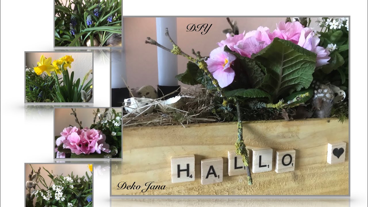 DIY: Oster- Deko- Idee „Hallo Frühling“  🐰🌷blumige Frühlingsdeko, (How to) / Deko Jana
