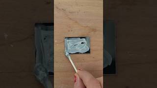 Rub n Buff mercury glass mirror #miniature #dollhouse #diy #tutorial #dollhousefurniture #mini #kit