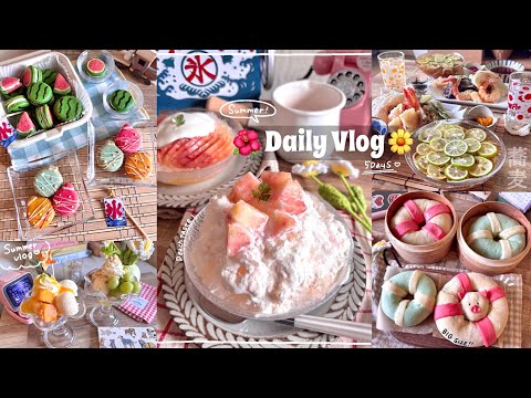[Vlog] A vlog of everyday summer meals at home🌺✨ A peaceful summer vacation for a working adult