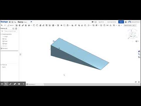 OnShape Tutorial Part 1 - making a ramp - YouTube