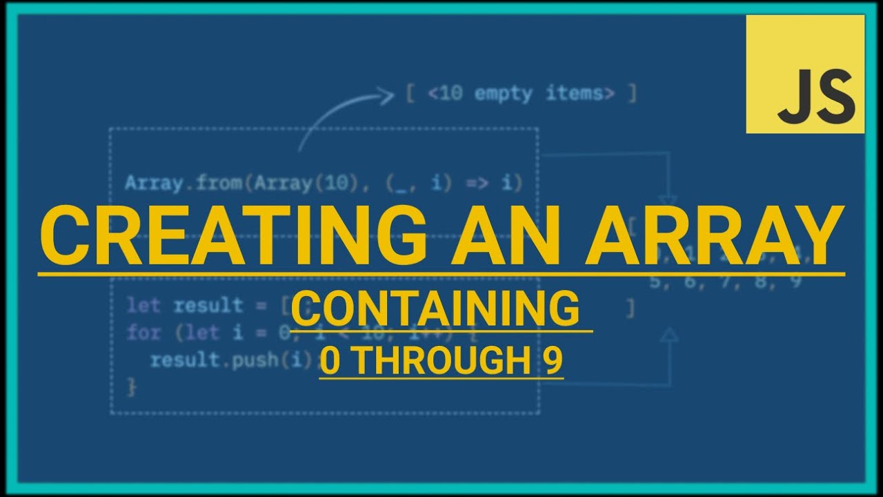 JavaScript Array with range of numbers - YouTube