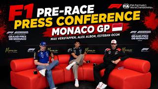 F1 Pre-Race Press Conference - Max Verstappen, Alex Albon & Esteban Ocon - Monaco GP 2026