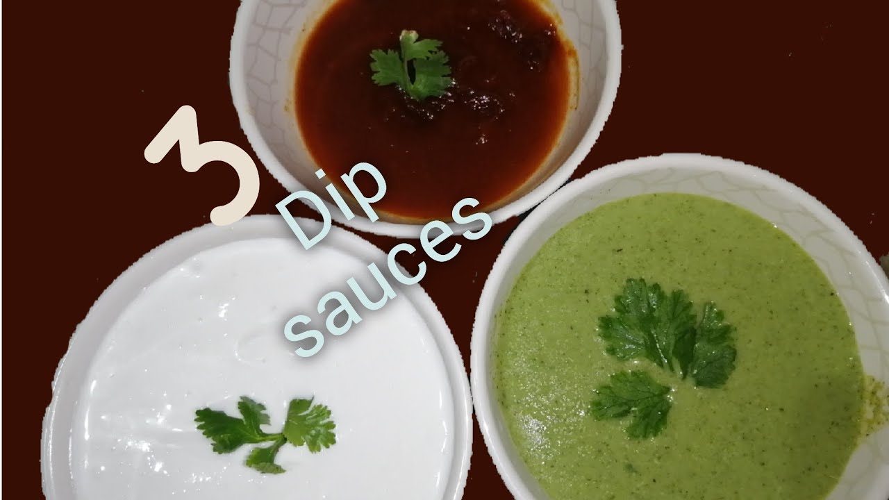 3 dips for grilled/barbecued/tandoori chicken/mint sauce/ dip garlic
