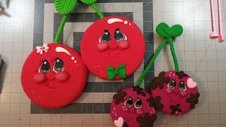 Air dry foam clay Cherry wreath attachment tutorial!