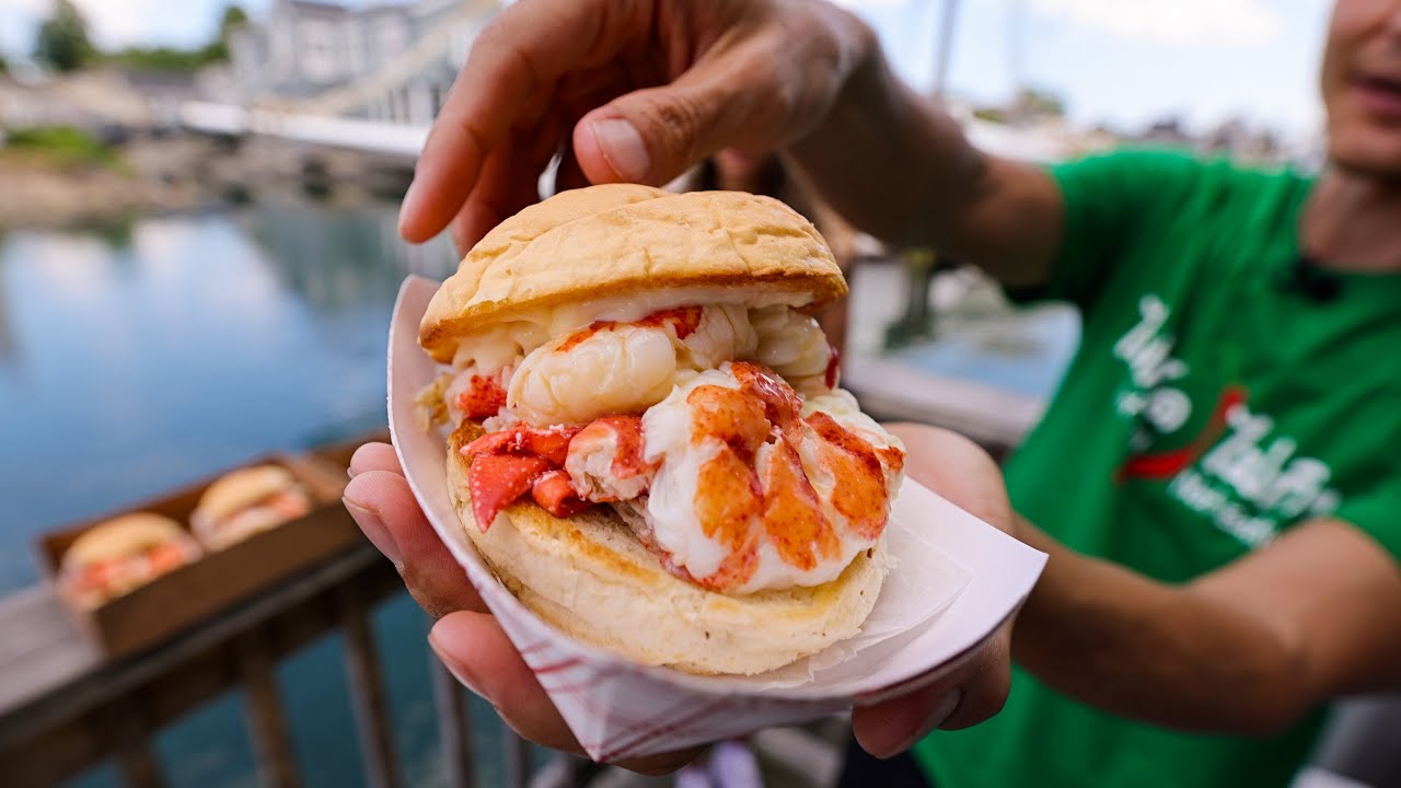 burger and lobster pantip  2022 Update  Amazing $25 LOBSTER BURGER!! 🦞 Best Lobster Roll Shacks in Maine (Part 2)!!