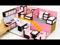 DIY Miniature Cardboard House #47 BLACK & PINK