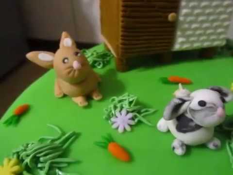 Hasen Torte Kaninchen Torte Fondant Geburtstags-Torte Häschen - YouTube