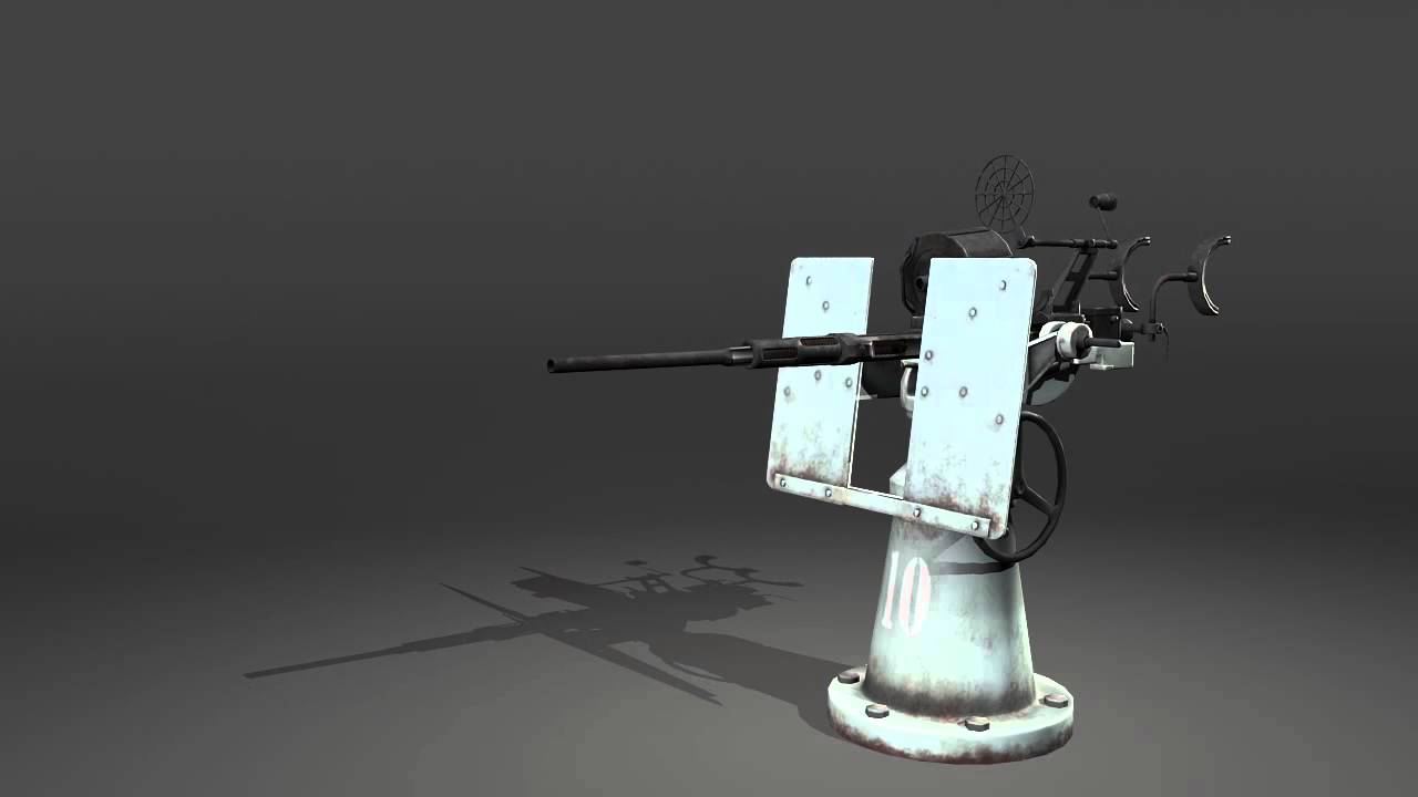 20mm Oerlikon Cannon 3D Modeling - YouTube