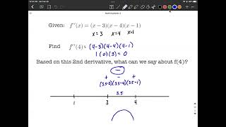 Determine what 2nd derivative can tell us about the original function (Concavity/inflection point)