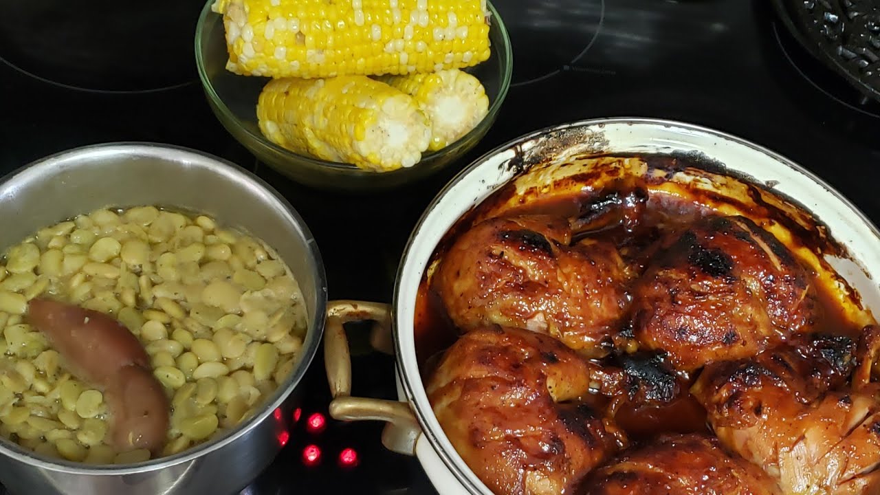 Barbecued Chicken. Lima Beans & Corn on the Cob! YouTube