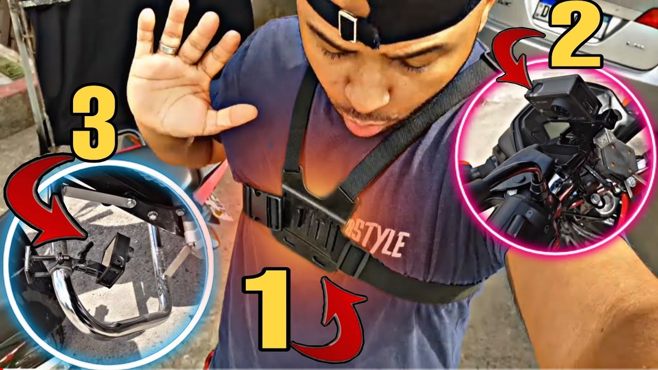 CÂMERA NA EMBREAGEM, NO CÂMBIO E NO PEITO (AULA DE MOTO PASSO A PASSO)