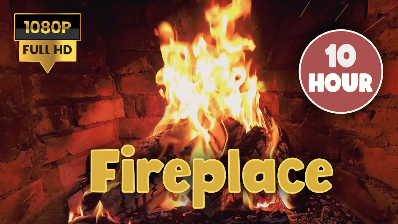 10 HOURS of Relaxing Fire Crackling Sounds Tv Screensaver & Crackling