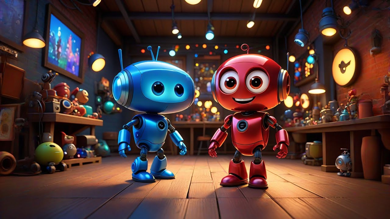 Two Spinning Robots Sing a Song | Robot Rhyme for Kids | Fun Tech Song & Preschool Learning