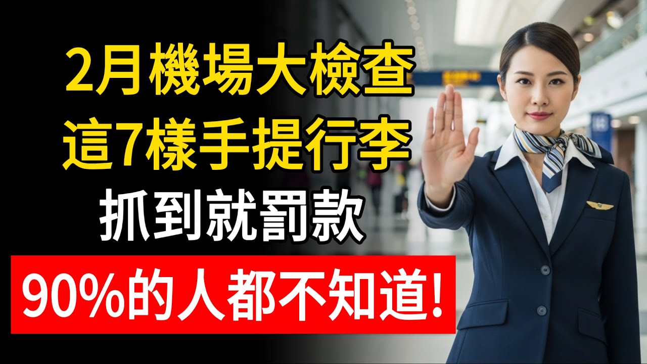 2月機場大檢查！“這7樣”手提行李，抓到就罰款，90%的人都不知道！#中老年人 #養老生活 #省錢 #出行