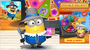 Minion rush Pilgriminion Prize Wheel SPINS DOUBLE DELIGHT fullscreen gameplay walkthrough android