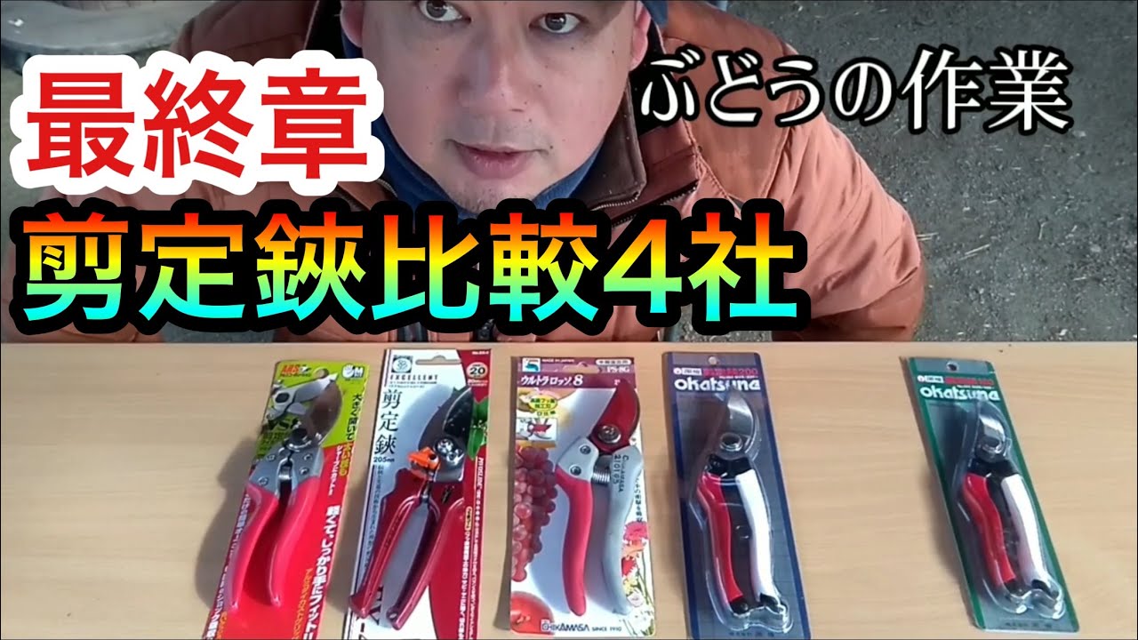 ぶどうの作業 剪定鋏比較4社目 最終章です Youtube