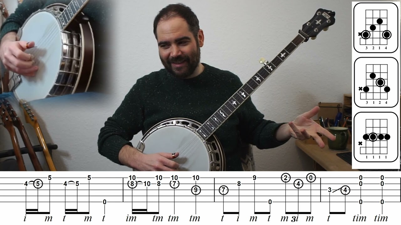 Silent Night Bluegrass Banjo - Slow 3/4 and Fast Bluesy 4/4