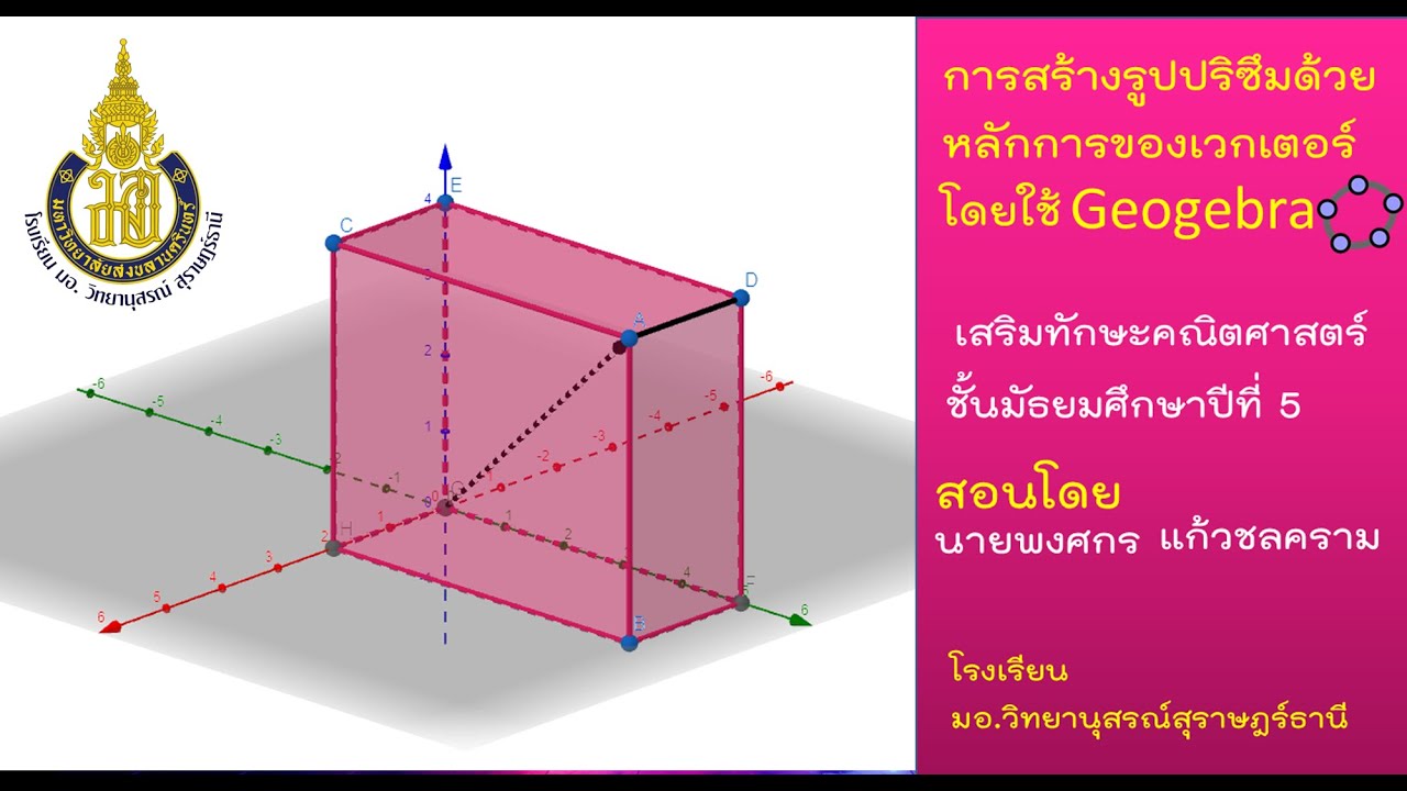 โปรแกรมสร้างรูป  2022  การสร้างรูปปริซึมด้วยโปรแกรม Geogebra