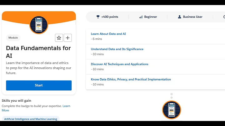 Data Fundamentals for AI : Learn About Data and AI : Trailhead Artificial Intelligence modules