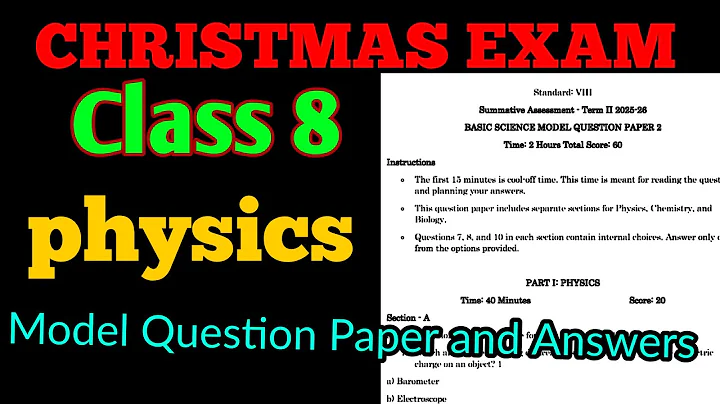 Class 8 Christmas Exam Physics  model Question paper 