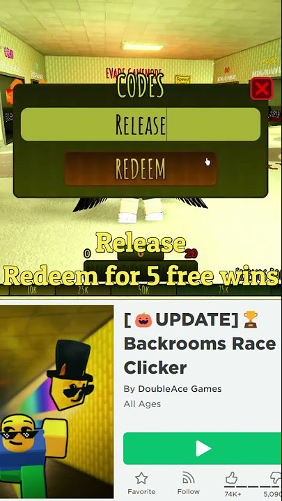 Roblox Backrooms Race Clicker codes for January 2023: Free wins