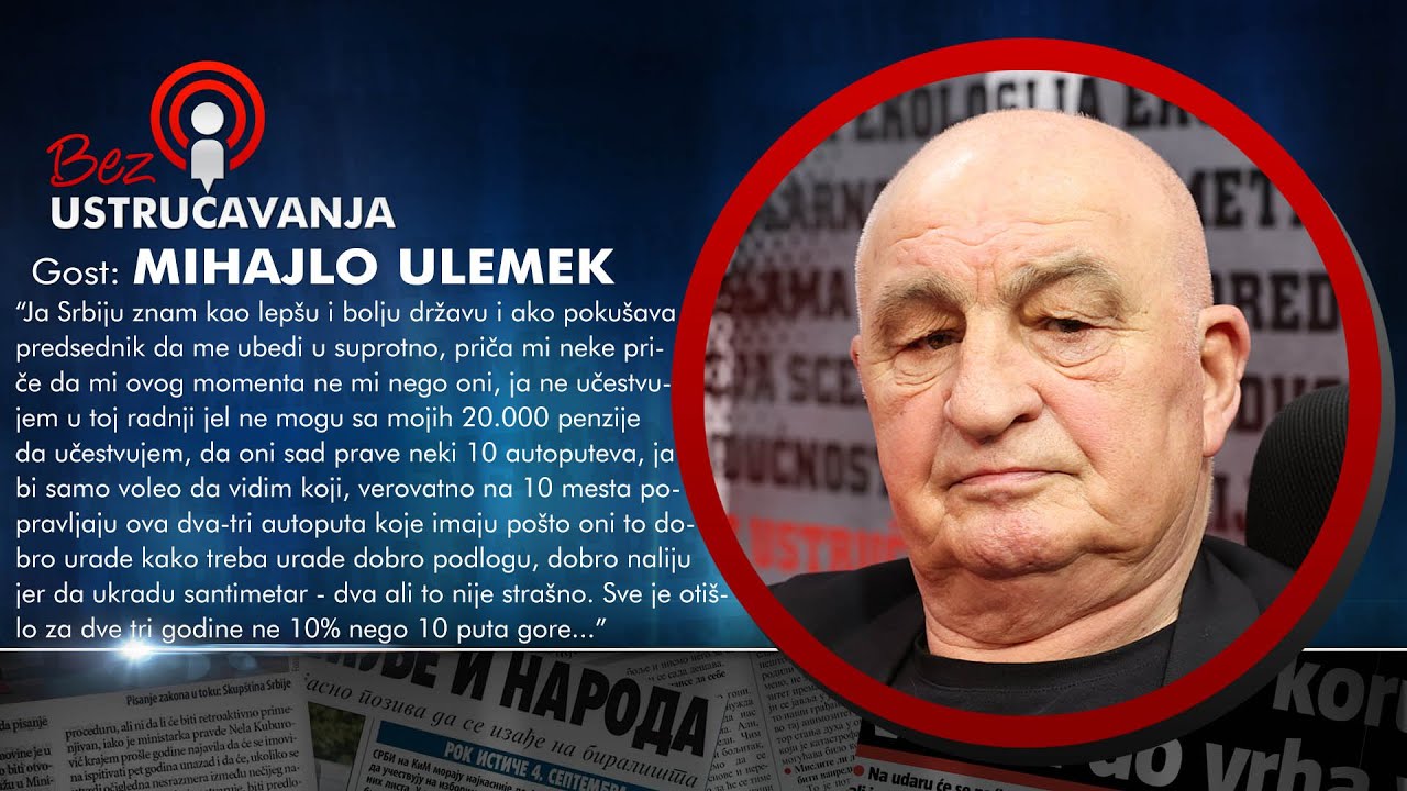 BEZ USTRUČAVANJA - Mihajlo Ulemek: Narodu je dosta ove vlasti koja ih ponižava i deli im milostinju!